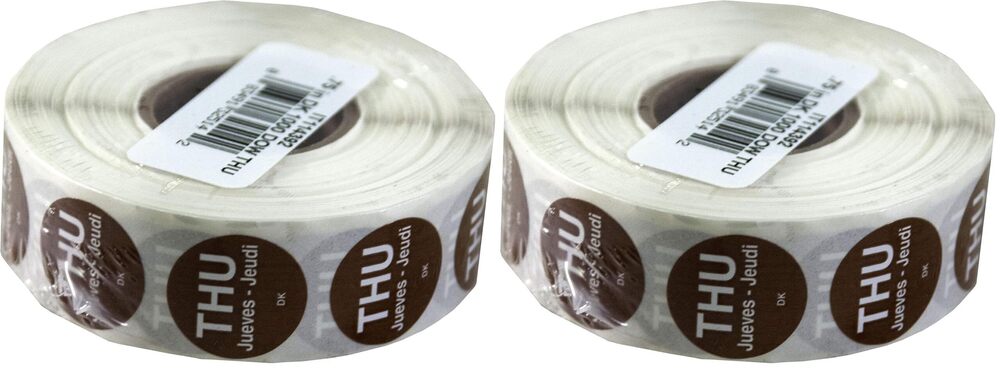 8553 IT1143924 Day of The Week 3/4" Circle Permanent Label, THU Roll of